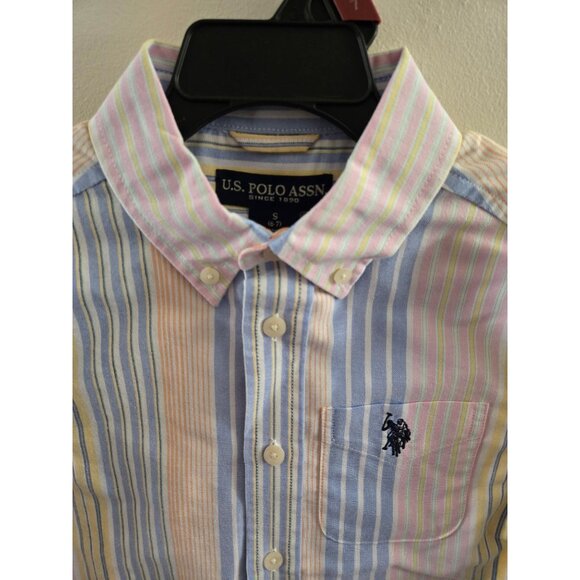 NWT U.S. Polo Assn. Short Sleeve Button-Up Oxford Shirt Boys Size Small 6/7 - Picture 3 of 5